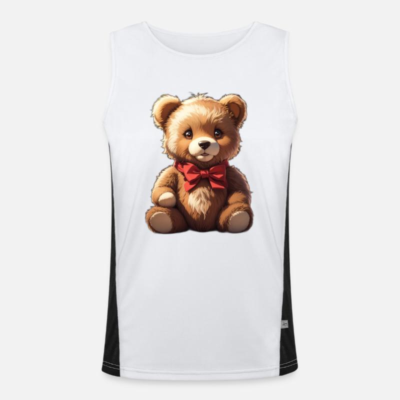 Teddybär Funktionelles Kontrast-Tank Top für Männer 
