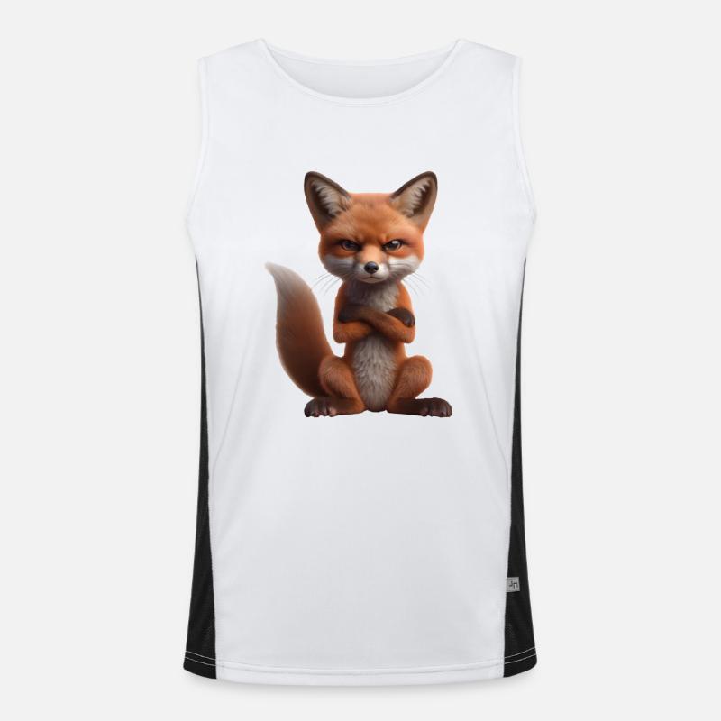 Fuchs grimmig 2 Funktionelles Kontrast-Tank Top für Männer 