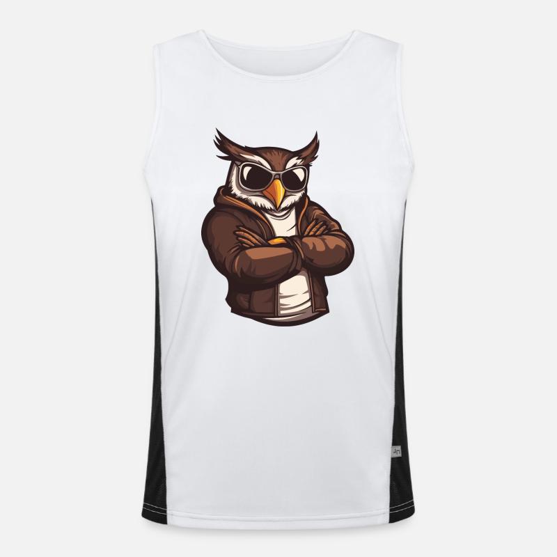 Eule Comic Cool Funktionelles Kontrast-Tank Top für Männer 