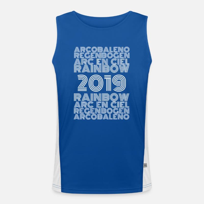 Rainbow 2019 Funktionelles Kontrast-Tank Top für Männer 