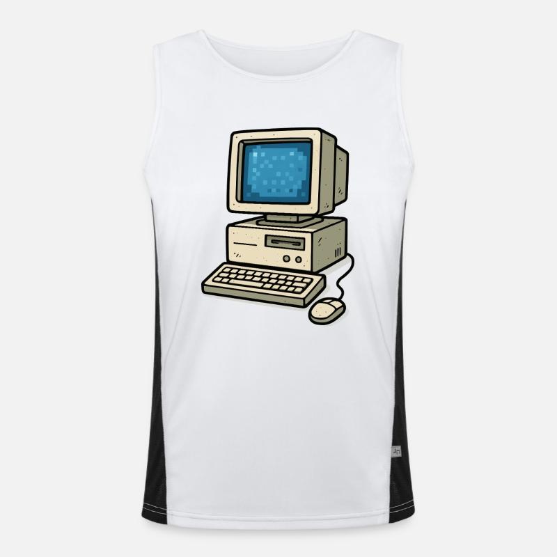 computer old school Funktionelles Kontrast-Tank Top für Männer 