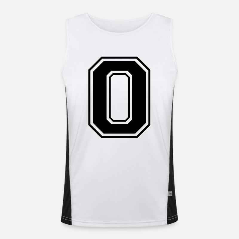 0, Null, Nummer, Zahl Funktionelles Kontrast-Tank Top für Männer 