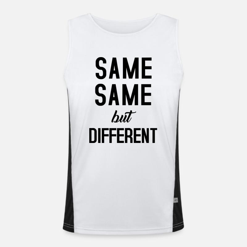 Same Same - Men's Functional Contrast Tank Top  - white/black