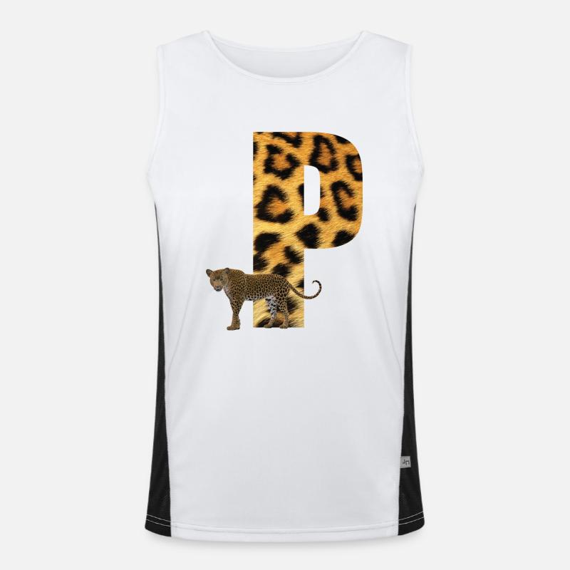 leopard p Funktionelles Kontrast-Tank Top für Männer 