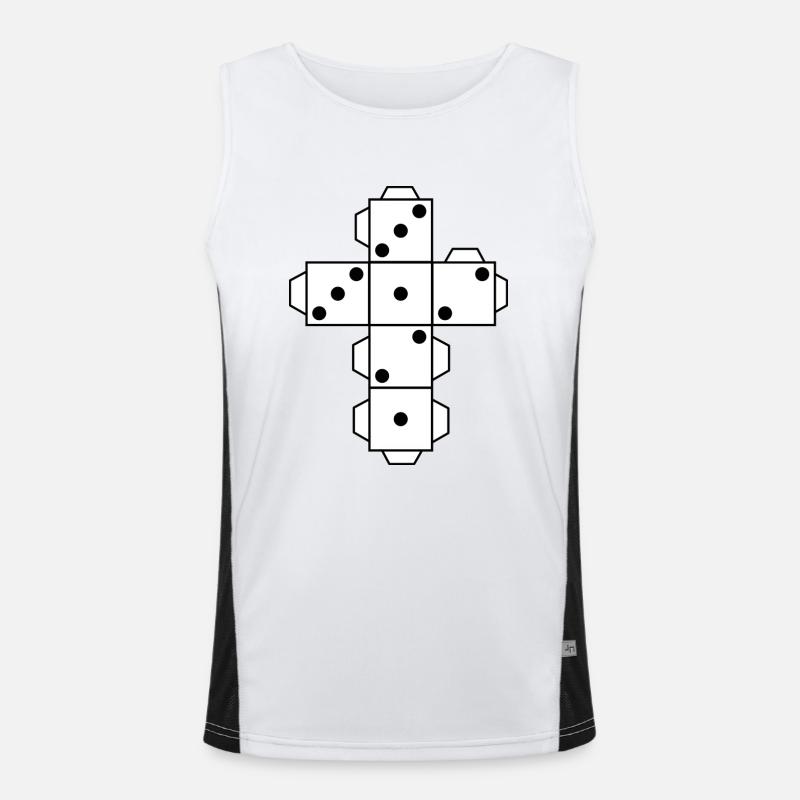 Dés yeux dés points blancs de la vitesse de coupe plié Débardeur respirant contrasté Homme 