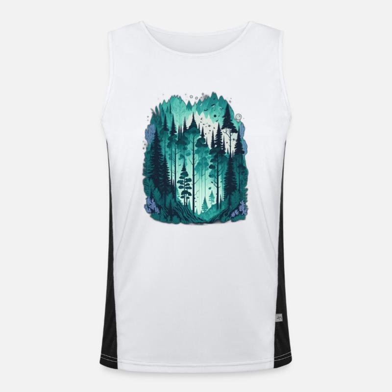 Pine forest Men's Functional Contrast Tank Top 