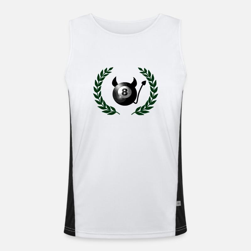 billiards - Men's Functional Contrast Tank Top  - white/black