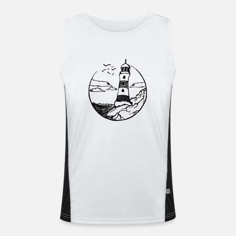 Lighthouse/Leuchtturm Funktionelles Kontrast-Tank Top für Männer 