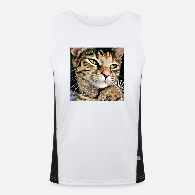 Portrait de chat tabby Débardeur respirant contrasté Homme 