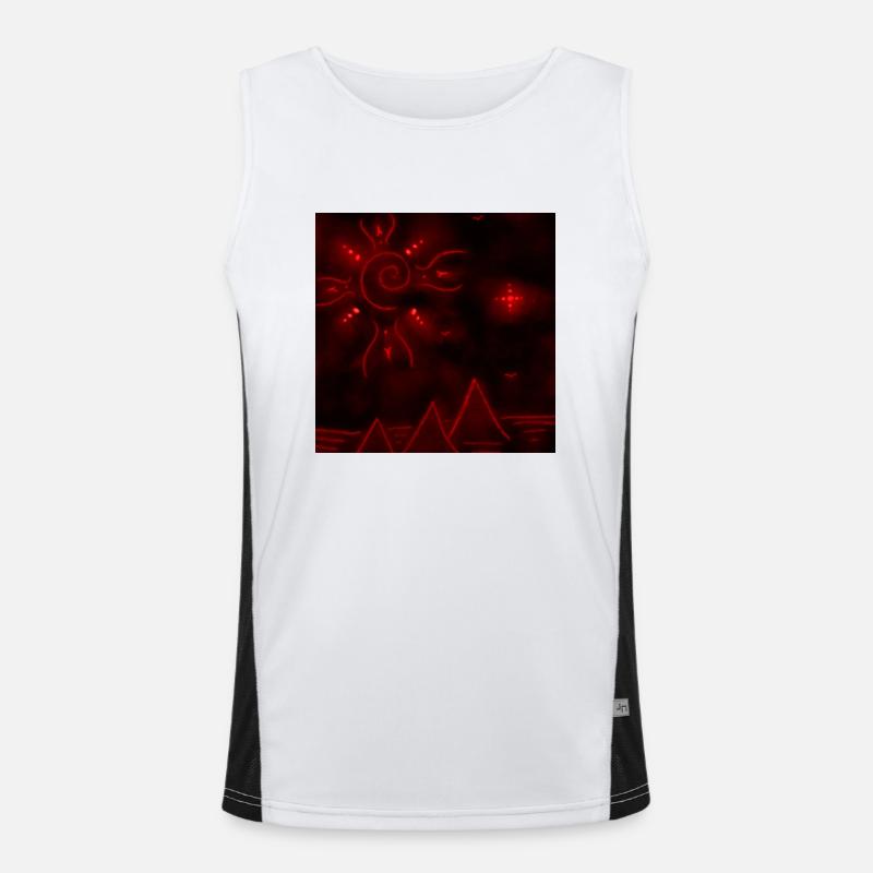 SONNE UND ROTE PYRAMIDEN Funktionelles Kontrast-Tank Top für Männer 