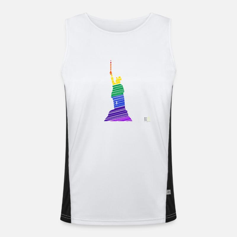 Hermannsdenkmal Regenbogen Funktionelles Kontrast-Tank Top für Männer 