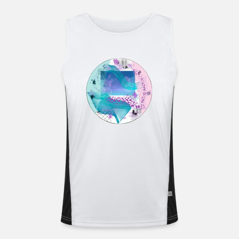 Fantasy World Sphere Funktionelles Kontrast-Tank Top für Männer 