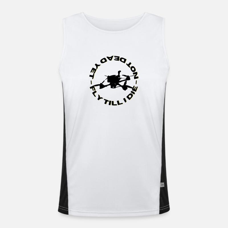 Drone Fly FPV Drone Pilot - Men's Functional Contrast Tank Top  - white/black