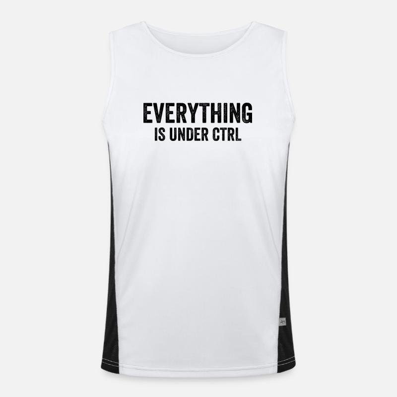 Everything Is Under CTRL - Men's Functional Contrast Tank Top  - white/black