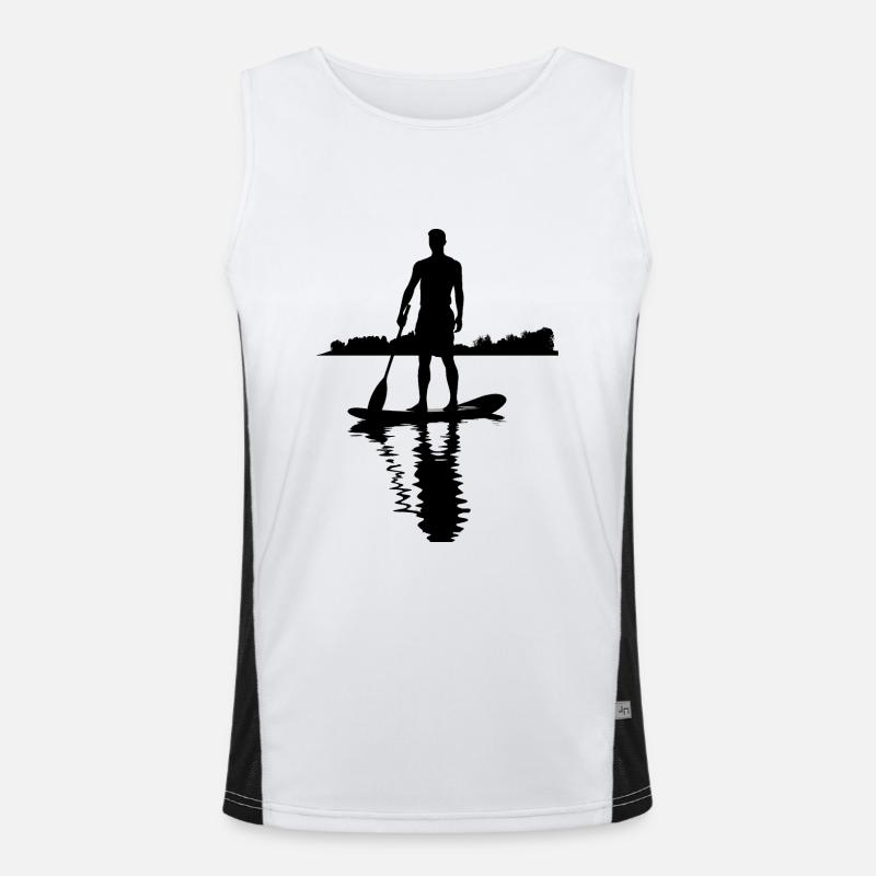 Stand Up Paddle Mann Silhouette Funktionelles Kontrast-Tank Top für Männer