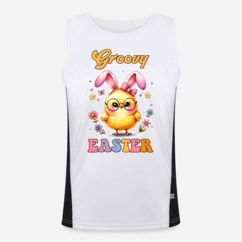 Groovy Easter Funktionelles Kontrast-Tank Top für Männer 