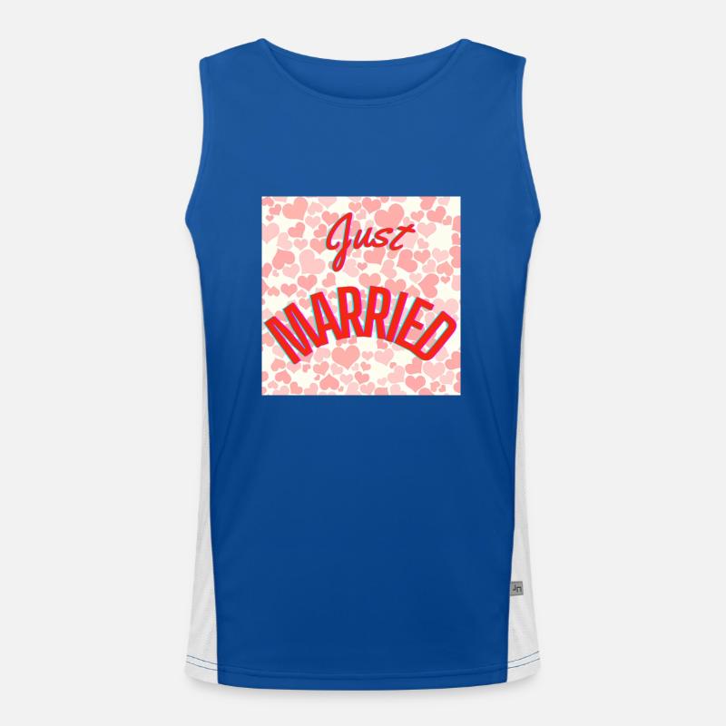 JUST MARRIED,VIVE LES MARIES,EVJF,SAINT VALENTIN Débardeur respirant contrasté Homme 