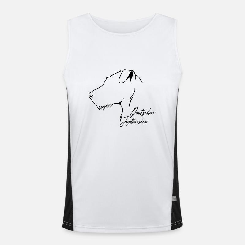 Deutscher Jagdterrier Profil Hunde Hund Wilsigns Funktionelles Kontrast-Tank Top für Männer 