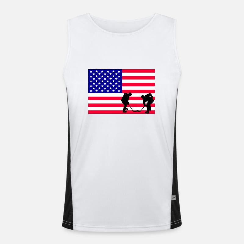 Les États-Unis, mon pays, mon drapeau ! Débardeur respirant contrasté Homme 