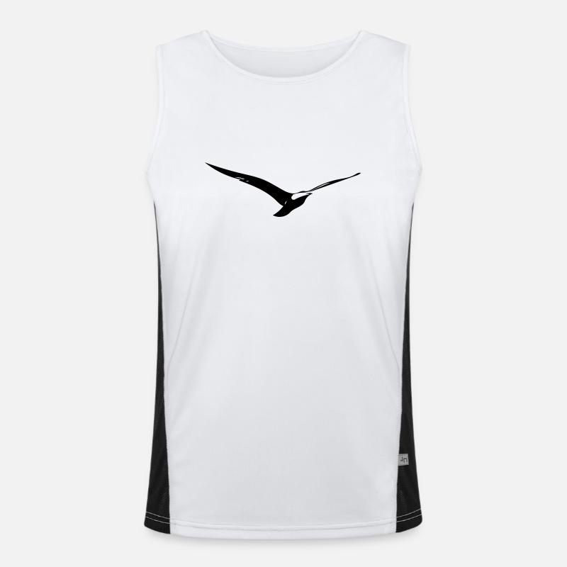 Vintage Möwe im Flug Funktionelles Kontrast-Tank Top für Männer 