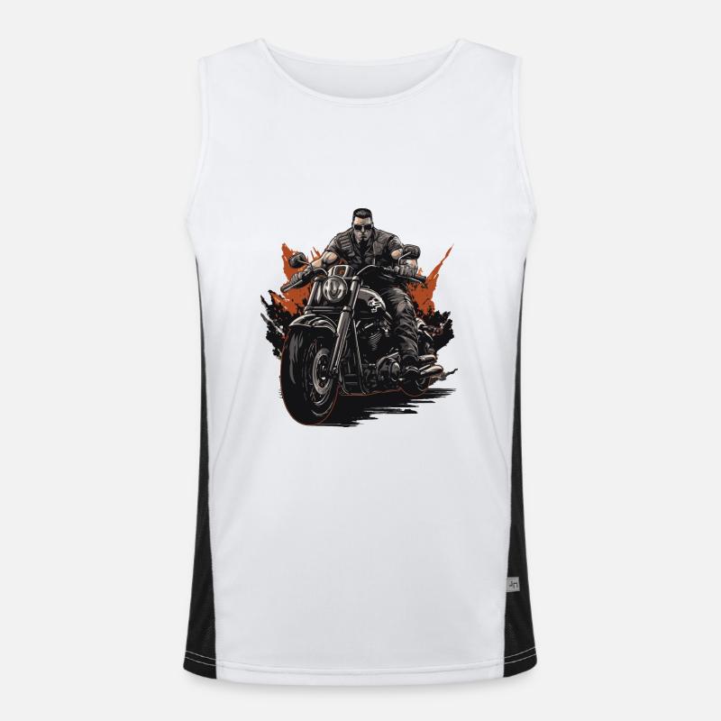 Motorrad Biker Funktionelles Kontrast-Tank Top für Männer 
