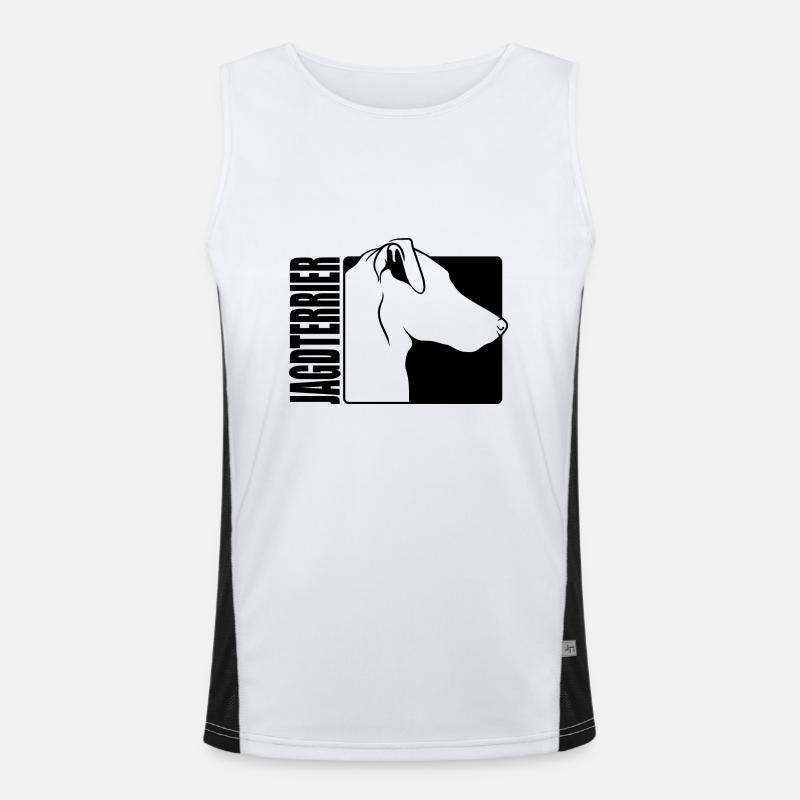 Deutscher Jagdterrier Profil Hunde Hund Wilsigns Funktionelles Kontrast-Tank Top für Männer 