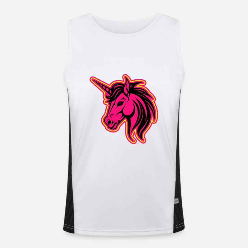 Unicorn Head Men's Functional Contrast Tank Top 