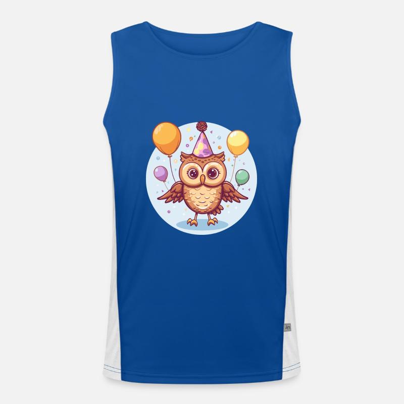 Eule Geburtstag Baby Funktionelles Kontrast-Tank Top für Männer 
