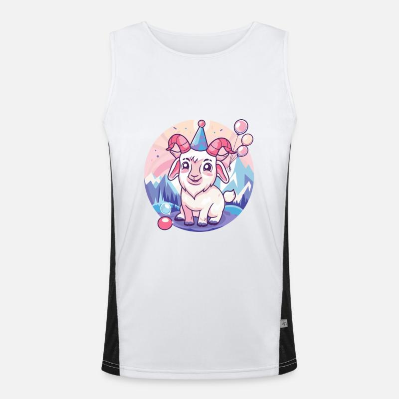 Bergziege Geburtstag Baby Funktionelles Kontrast-Tank Top für Männer 