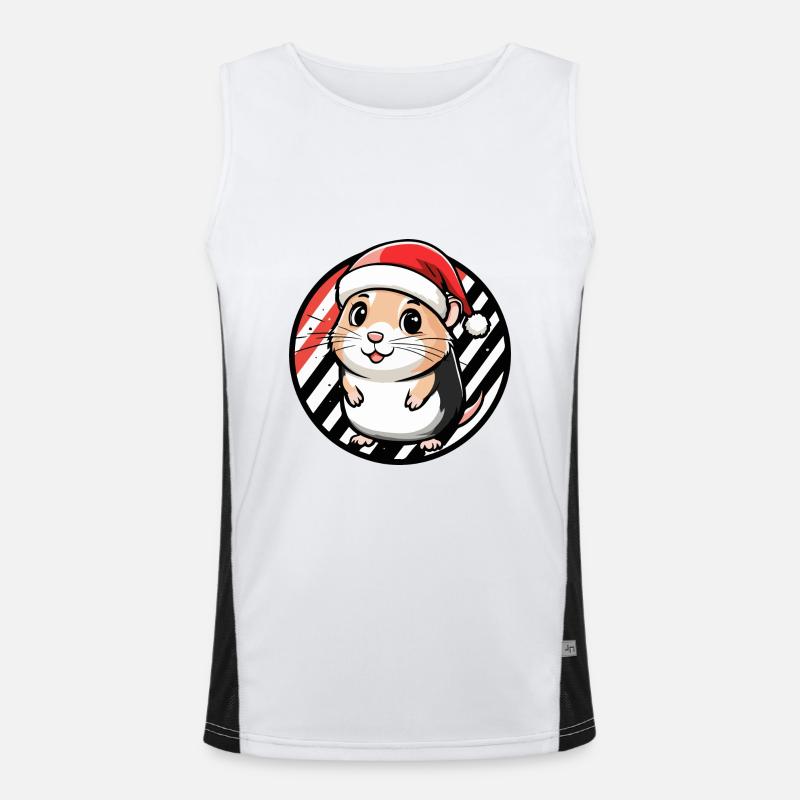 Hamster Weihnachten X-Mas Funktionelles Kontrast-Tank Top für Männer 