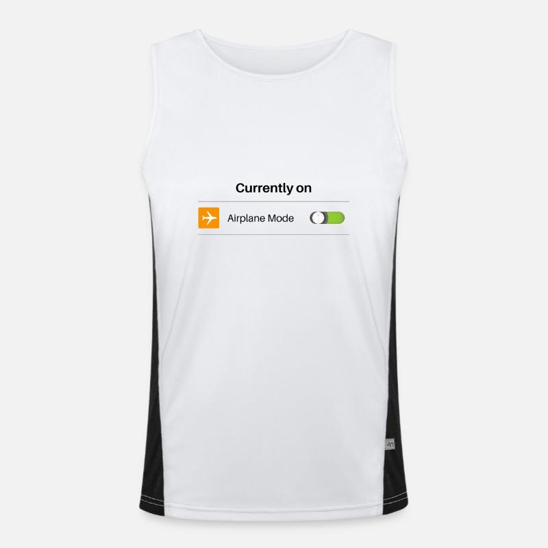 Aktuell im Flugmodus Lustig Introvertiert Offline Funktionelles Kontrast-Tank Top für Männer 