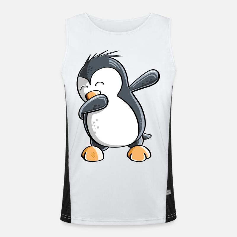 Dab Dance Pinguin - Dabbing - Fun Comic - Geschenk Funktionelles Kontrast-Tank Top für Männer 