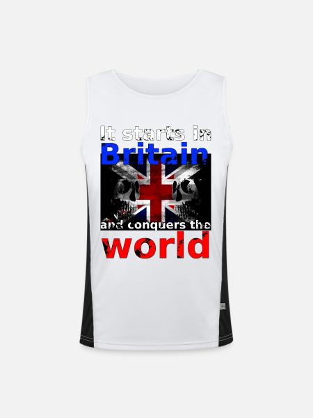 Britain - Men's Functional Contrast Tank Top - white/black