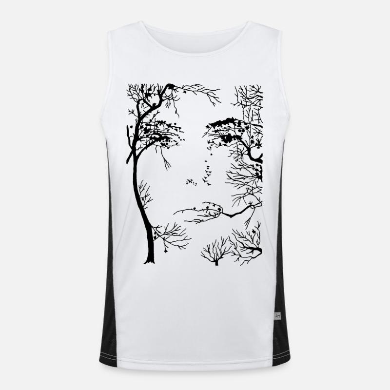 Visage de la forêt (noir) Débardeur respirant contrasté Homme 