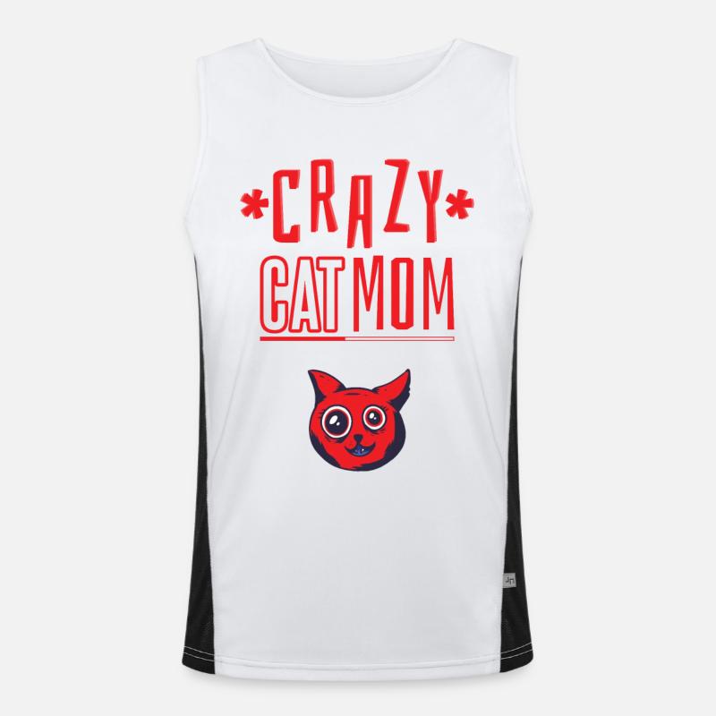 Cat mom crazy Men's Functional Contrast Tank Top 