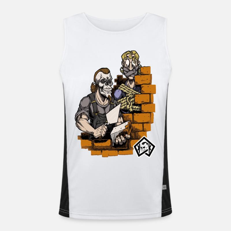 Bricklayer, master mason, craftsman, construction technician - Men's Functional Contrast Tank Top - white/black