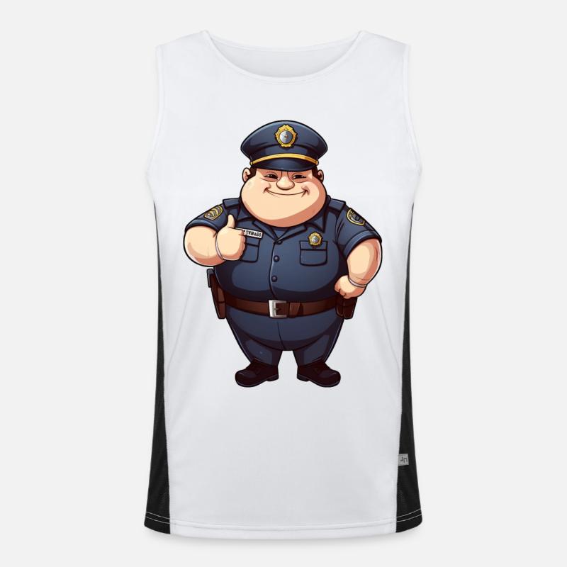 fat policeman Men's Functional Contrast Tank Top 