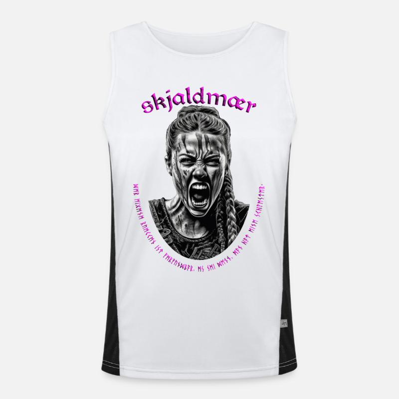 Schildmaid - nordische Wikinger Kriegerin SW Funktionelles Kontrast-Tank Top für Männer 