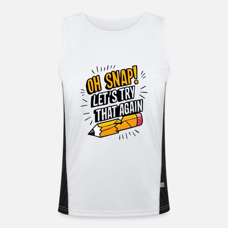 Oh Snap! Let's Try That Again - Men's Functional Contrast Tank Top  - white/black