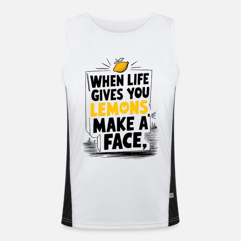 Make a Face - Men's Functional Contrast Tank Top  - white/black