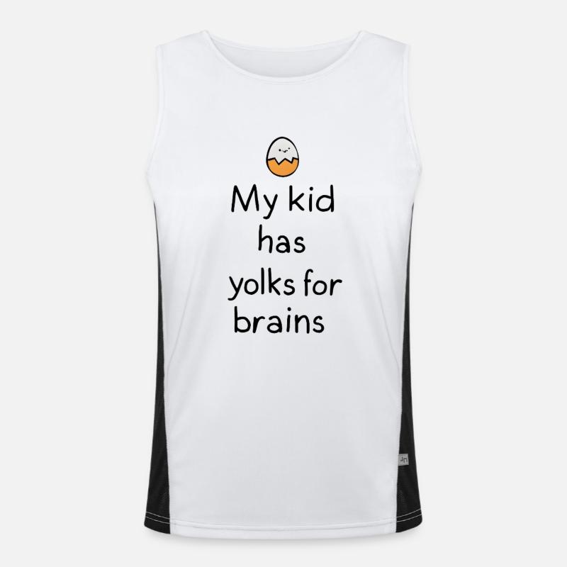 My Kid Has Yolks for Brains Funktionelles Kontrast-Tank Top für Männer 
