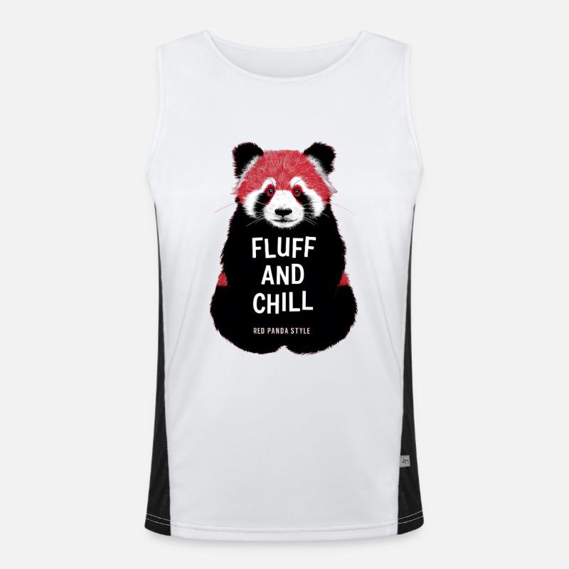 Fluff and Chill – Style panda roux Débardeur respirant contrasté Homme 
