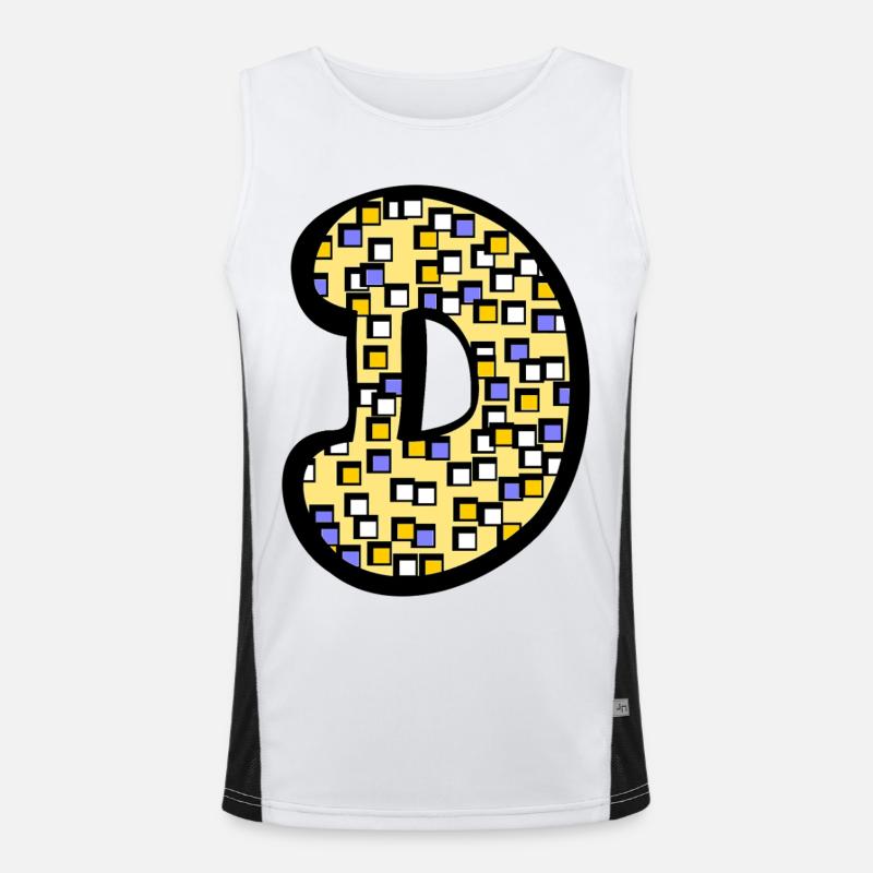 Buchstabe D mit Charakter Funktionelles Kontrast-Tank Top für Männer 