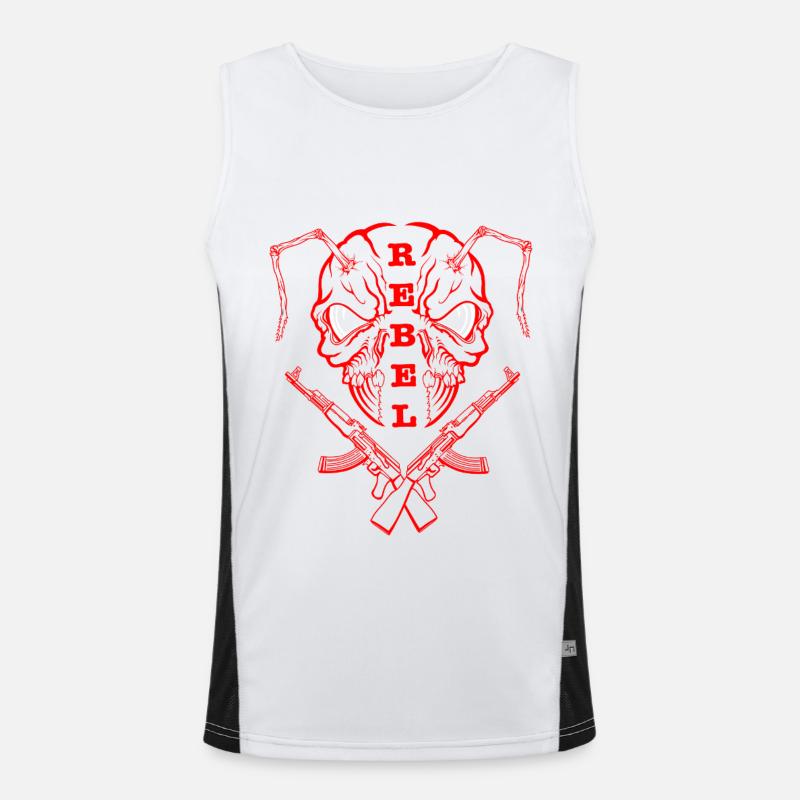 "REBEL EYES – Fearless Expression" red Men's Functional Contrast Tank Top 