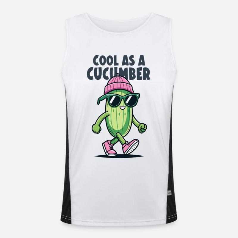 Cool comme un dessin animé de concombre Débardeur respirant contrasté Homme 
