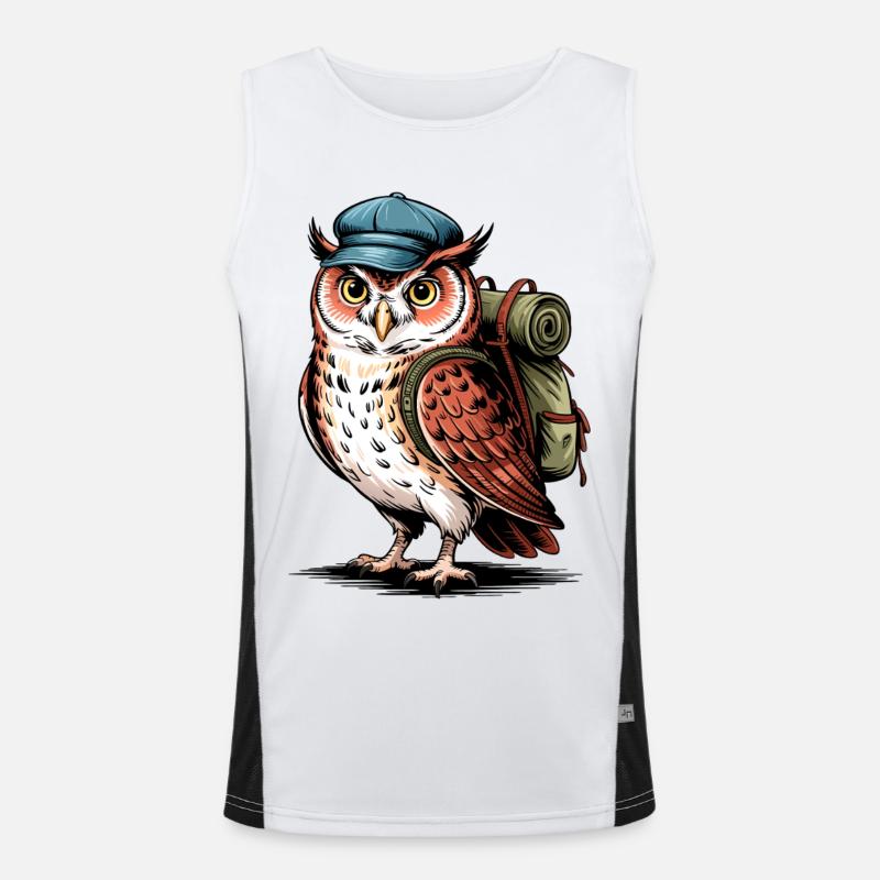 Adventure Owl with Backpack Men's Functional Contrast Tank Top 