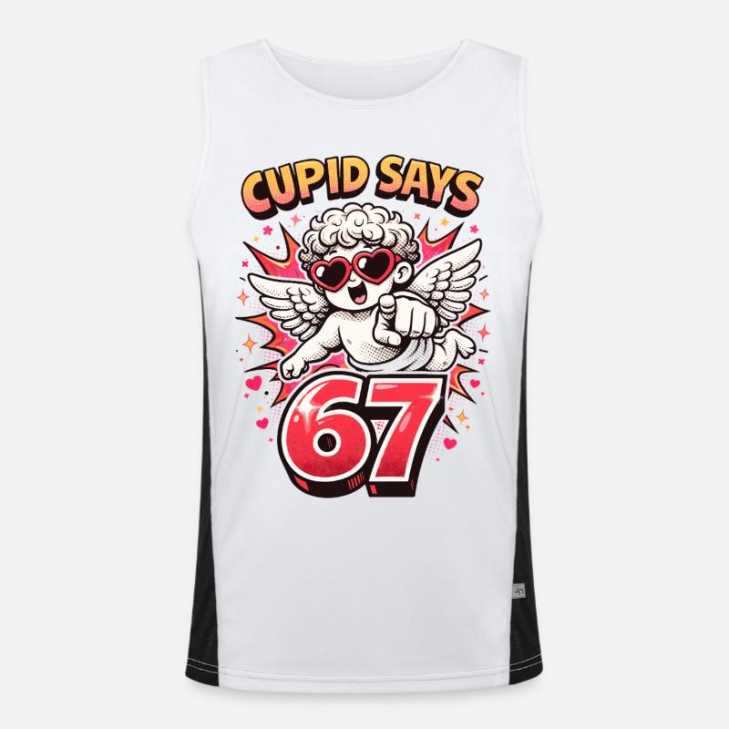 Cupid Days 67 Liebe Valentinstag Geschenk Süß Funktionelles Kontrast-Tank Top für Männer 