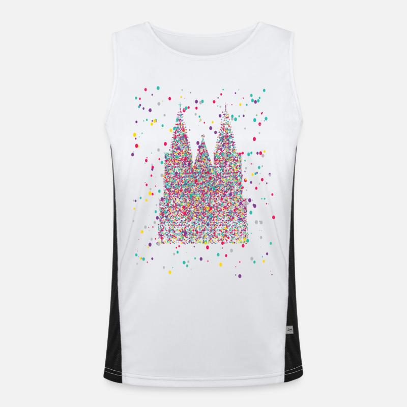 Cathédrale de Cologne Carnaval Carnaval Costume de confettis Débardeur respirant contrasté Homme 