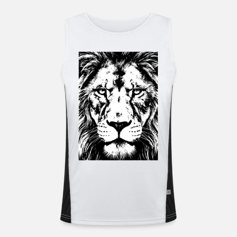 Regard de Lion Intense Puissance Débardeur respirant contrasté Homme 