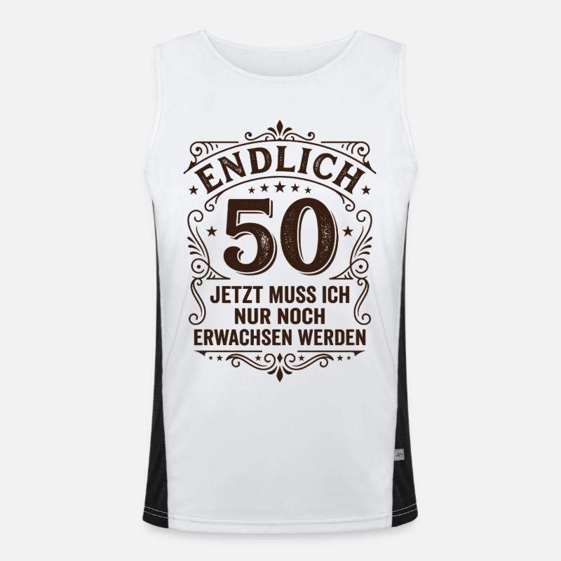 Finally 50th birthday - only growing up Men's Functional Contrast Tank Top 